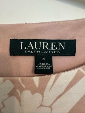 LAUREN Ralph Lauren Dusty Rose and Cream Floral Dress